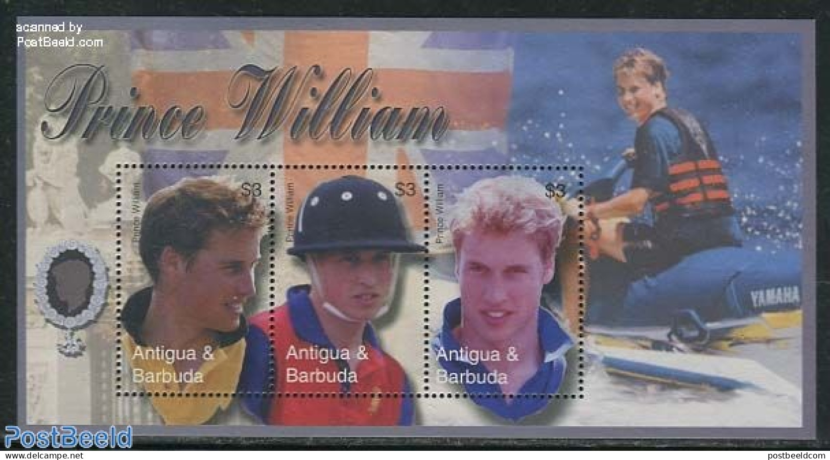 Antigua & Barbuda 2003 Prince William 3v M/s, Mint NH, History - Kings & Queens (Royalty) - Royalties, Royals