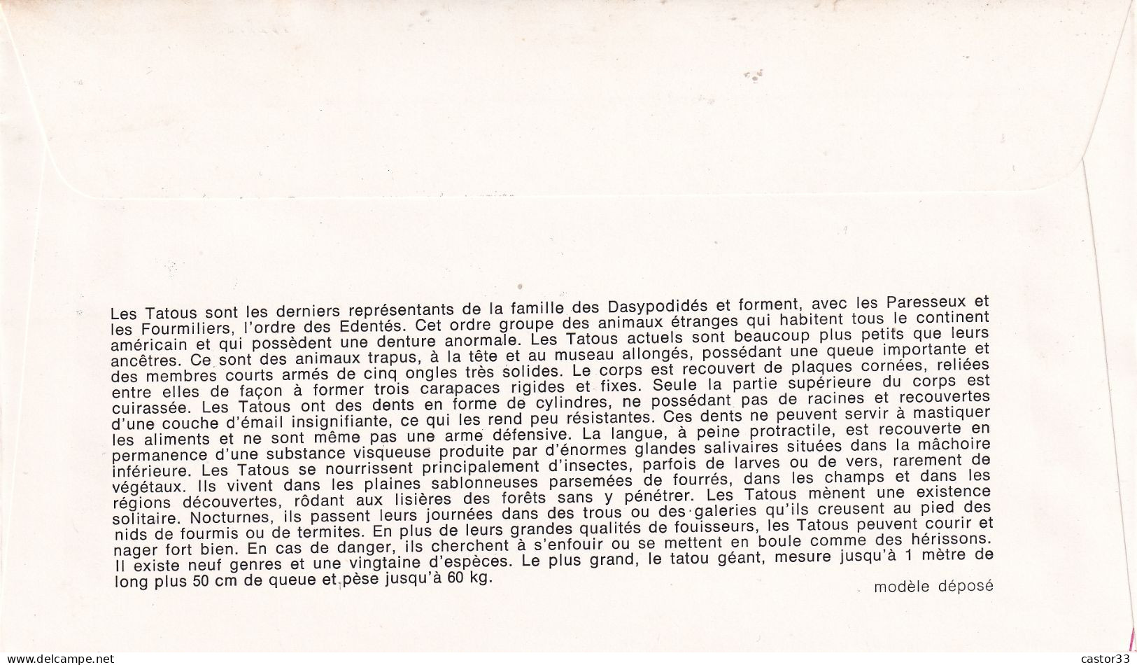 1er Jour, Tatou, Géant De La Guyane - 1970-1979