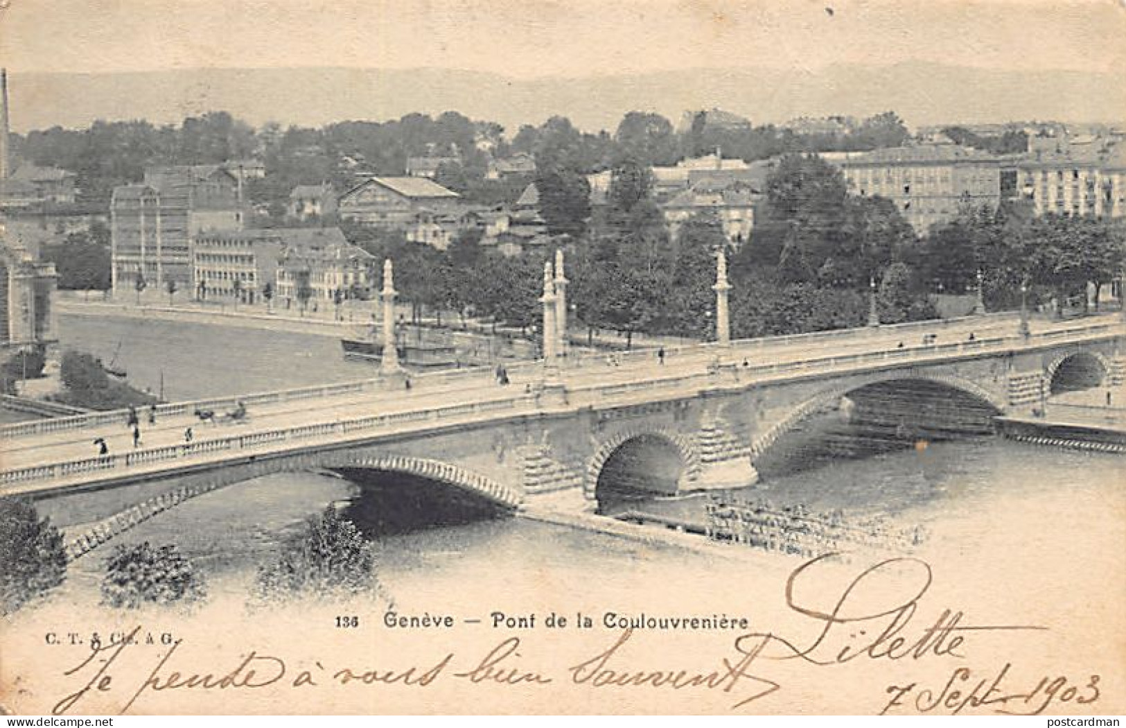 GENÈVE - Pont De La Coulouvrenière - Ed. C.T. & Cie 136 - Genève