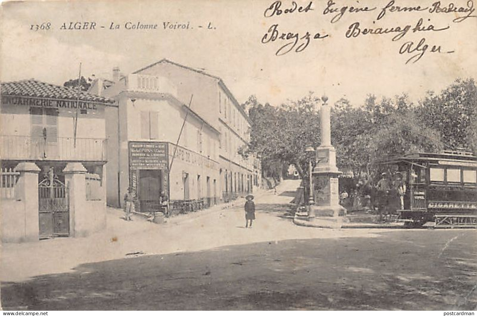 Algérie - ALGER - Gendarmerie - La Colonne Voirol - Tramway - Ed. L. 1368 - Algiers