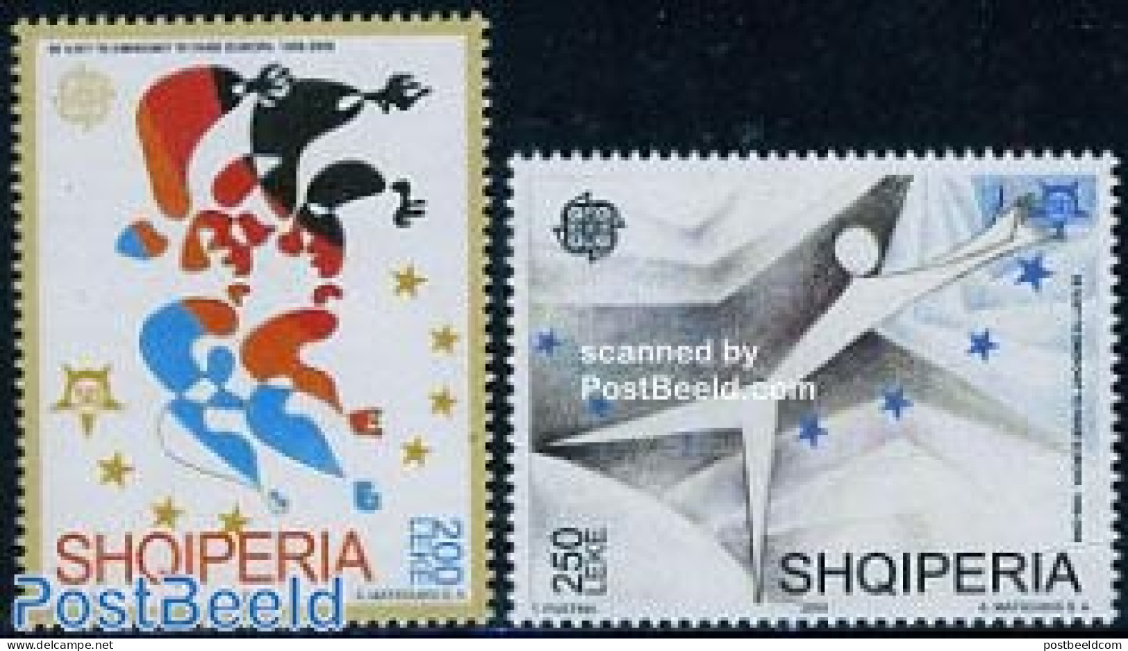 Albania 2005 50 Years Europa Stamps 2v, Mint NH, History - Europa Hang-on Issues - European Ideas