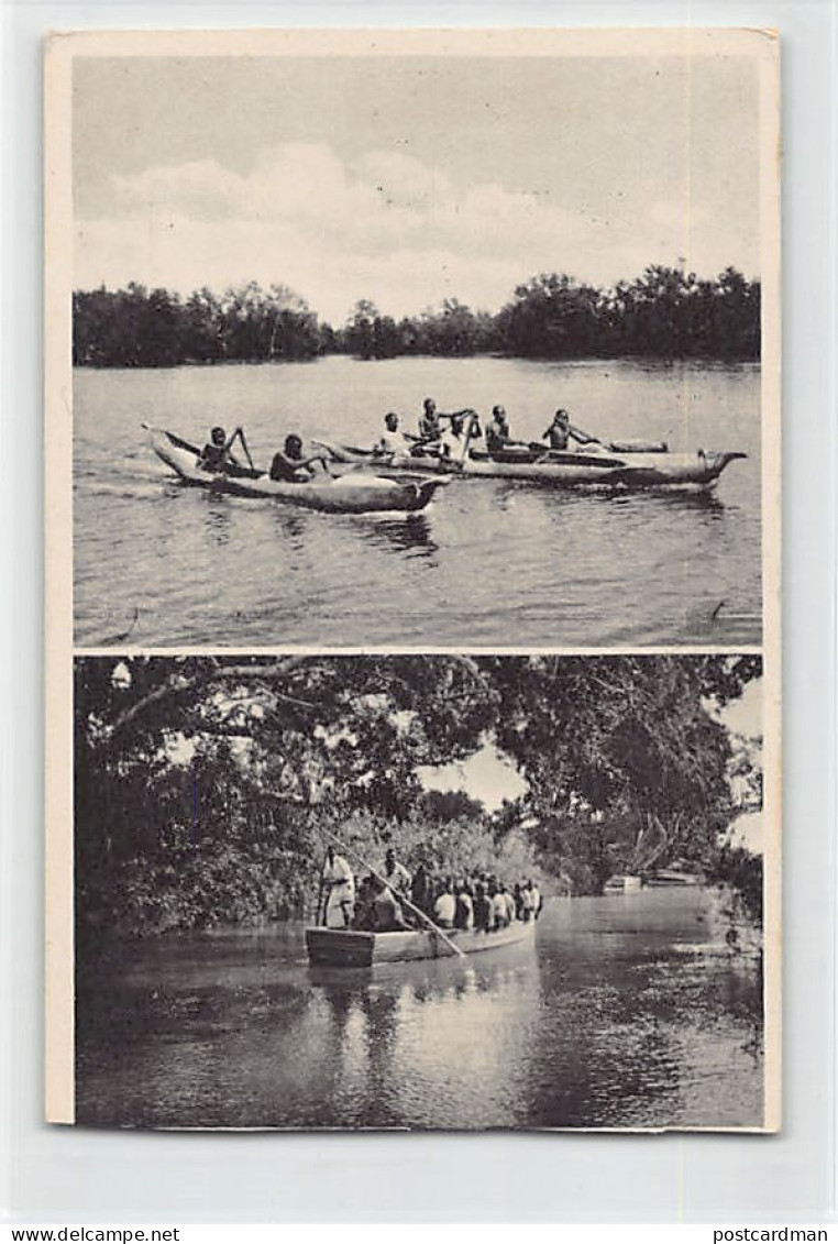 MOÇAMBIQUE Mozambique - Native Canoes - Canoas Nativas - POSTCARD IS TRIMMED AT BOTTOM - Ed. / Publ. Santos Rufino G9 - Mozambique