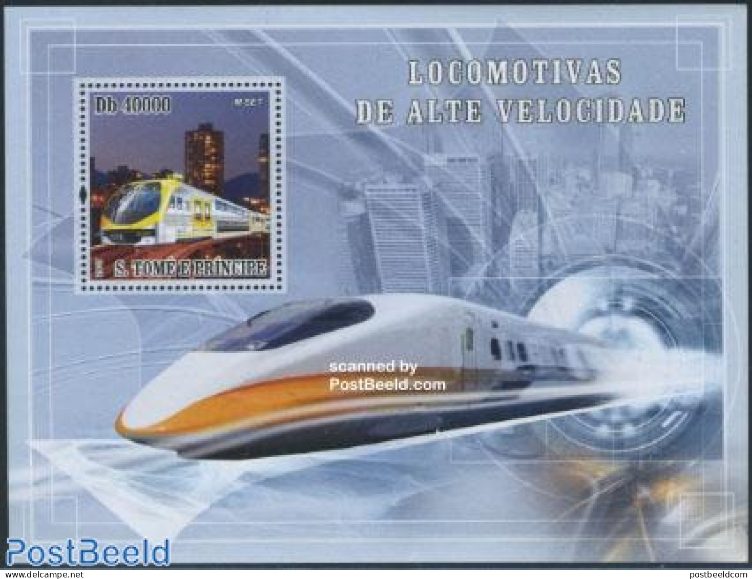 Sao Tome/Principe 2007 High Speed Trains S/s, Mint NH, Transport - Railways - Trains