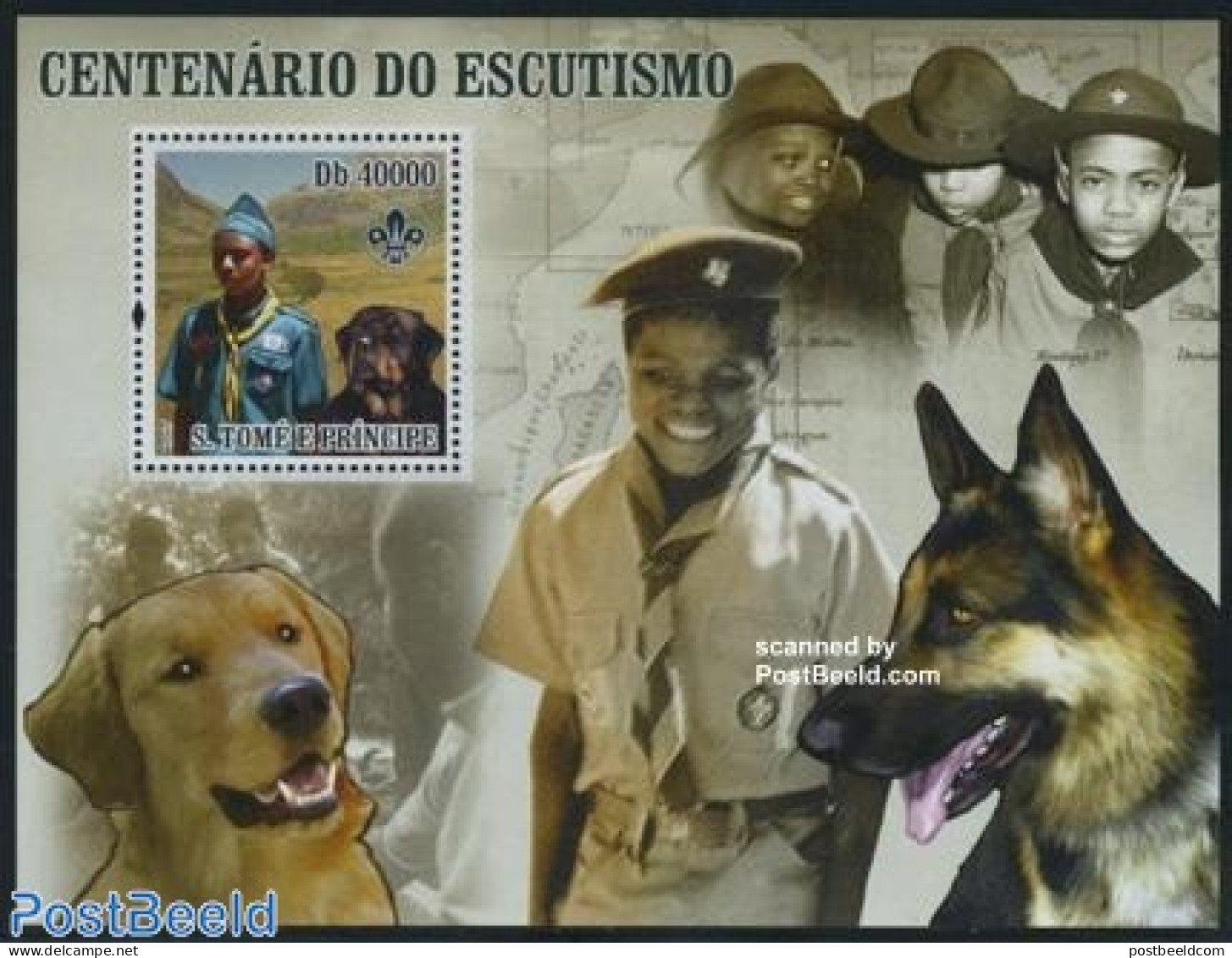 Sao Tome/Principe 2007 100 Years Scouting S/s, Mint NH, Nature - Sport - Dogs - Scouting - Sao Tome And Principe