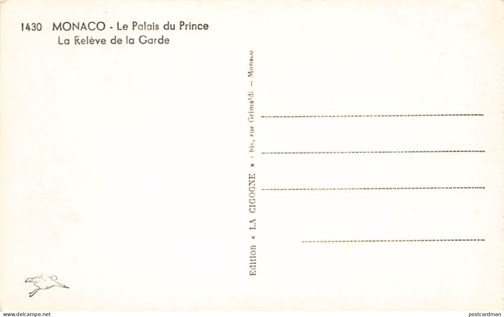 MONACO - Le Palais Du Prince - La Relève De La Garde - Ed. La Cigogne 1430 - Andere & Zonder Classificatie