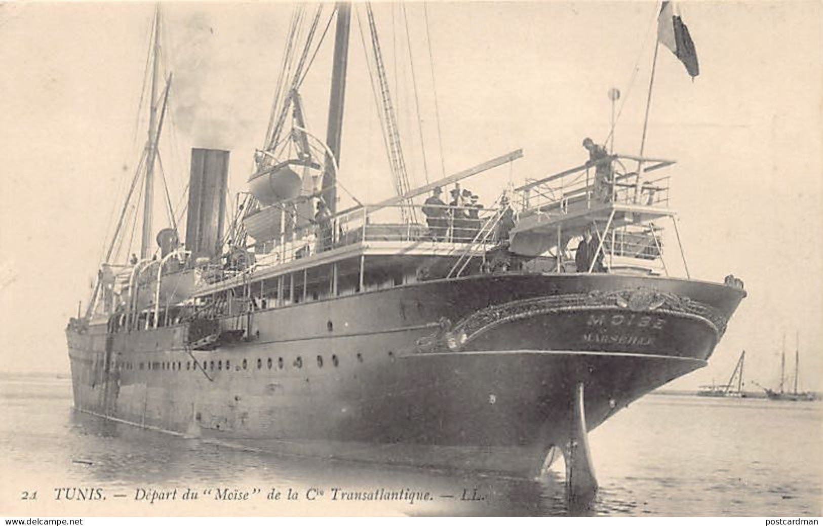 TUNIS - Départ Du Moïse De La Compagnie Générale Transatlantique - Tunesien