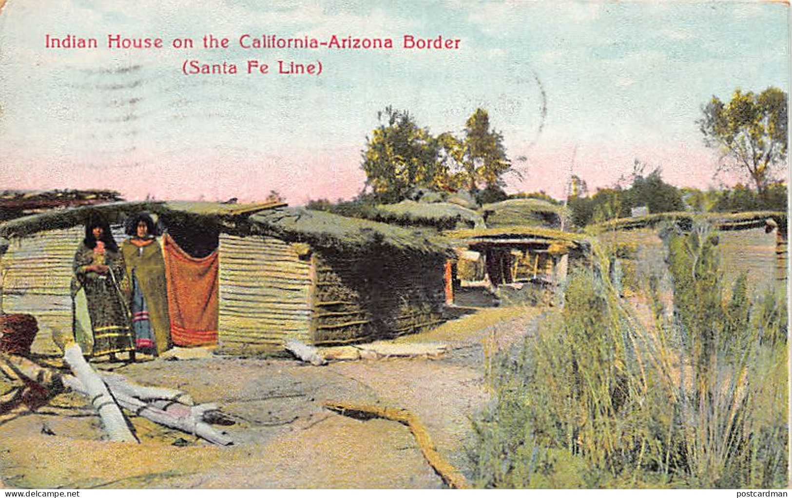 Native Americana - Indian House On The California-Arizona Border (Santa Fe Line) - Indios De América Del Norte