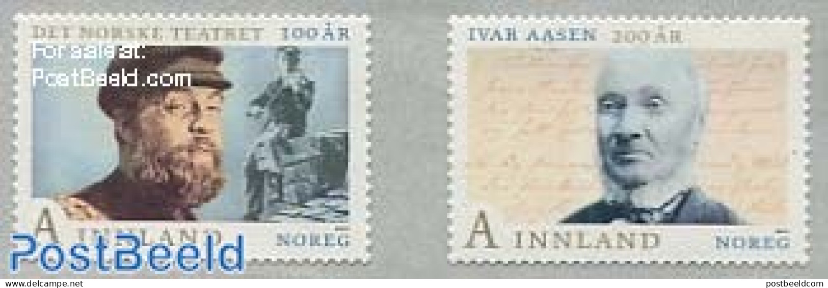 Norway 2013 Ivar Aasen, Norwegian Theatre 2v S-a, Mint NH, Performance Art - Theatre - Art - Authors - Unused Stamps
