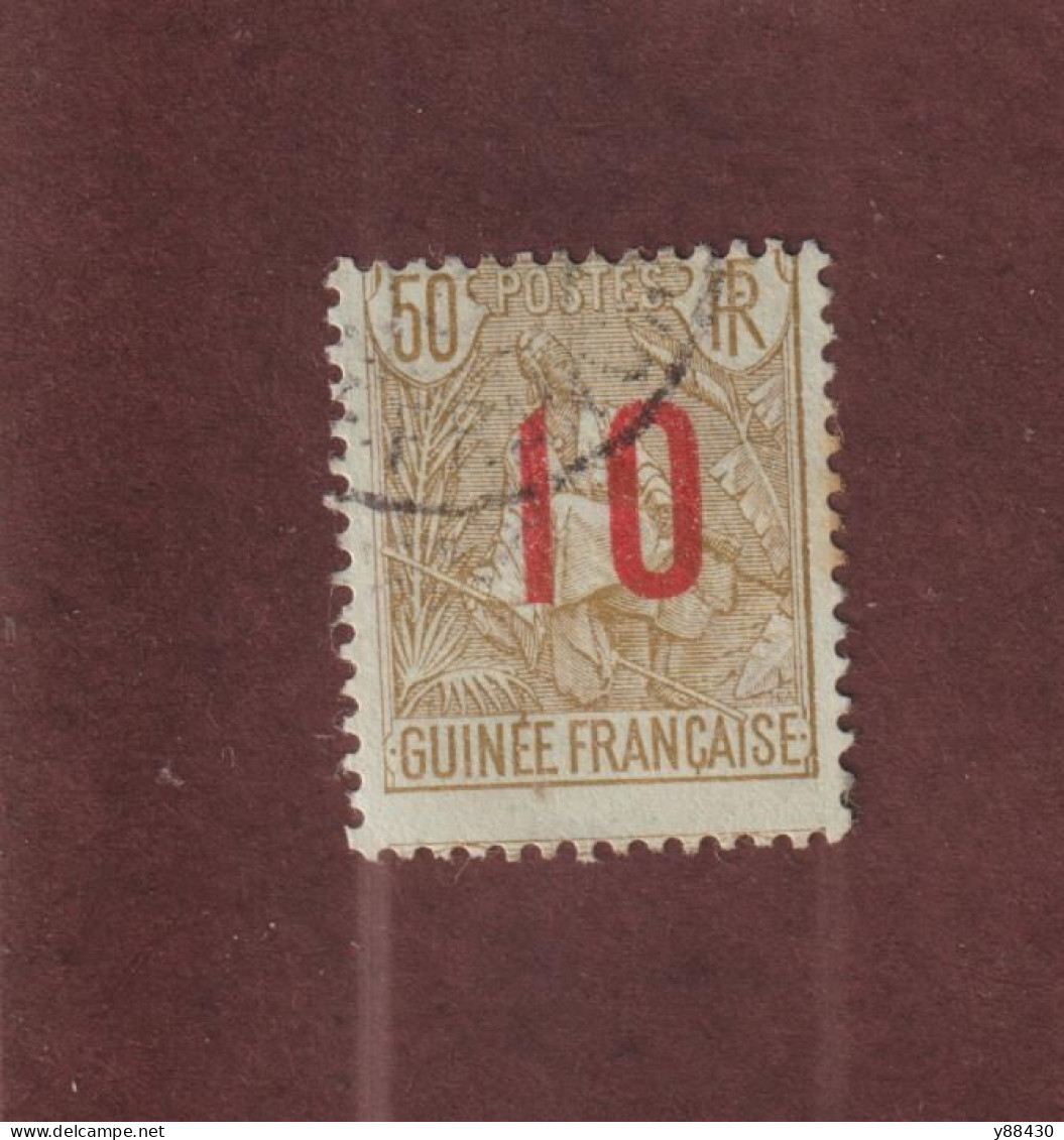 GUINÉE - Ex. Colonie Française - N° 62 De 1912 -  Oblitéré Surchargé .10c.sur 50c. Bistre Sur Azuré - 2 Scan - Oblitérés