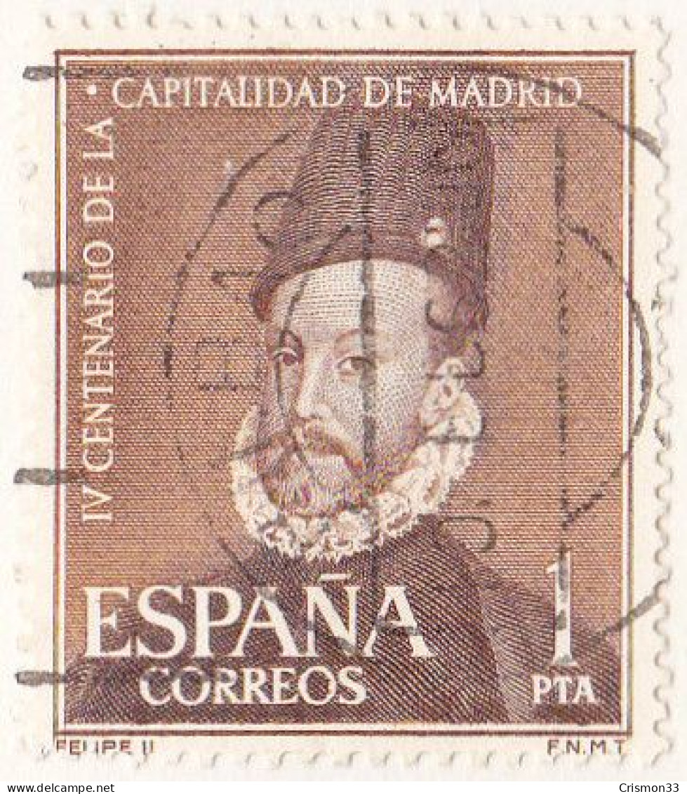 1961 - ESPAÑA -  IV CENTENARIO DE LA CAPITALIDAD DE MADRID - FELIPE II PANTOJA - EDIFIL 1389 - Gebruikt