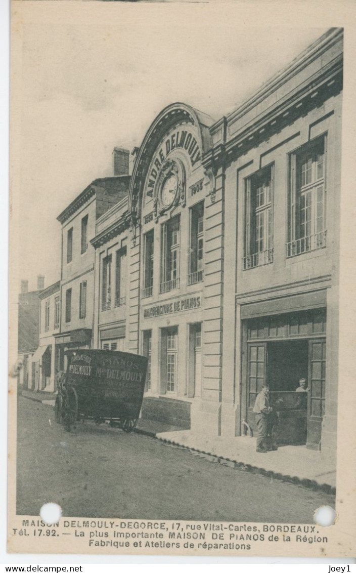 CPA Bordeaux Maison Demouly Degorce Marchand De Piano, Atelier 100,rue De Belleyme - Bordeaux