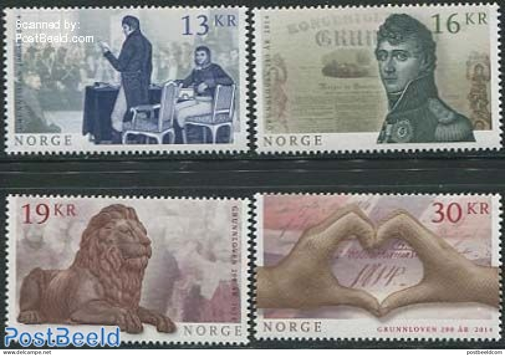 Norway 2014 200 Years Constitution 4v, Mint NH, Nature - Various - Cat Family - Justice - Ongebruikt