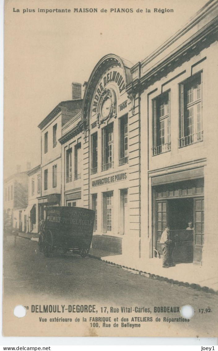 CPA Bordeaux Maison Demouly Degorce Marchand De Piano, Atelier 100,rue De Belleyme - Bordeaux