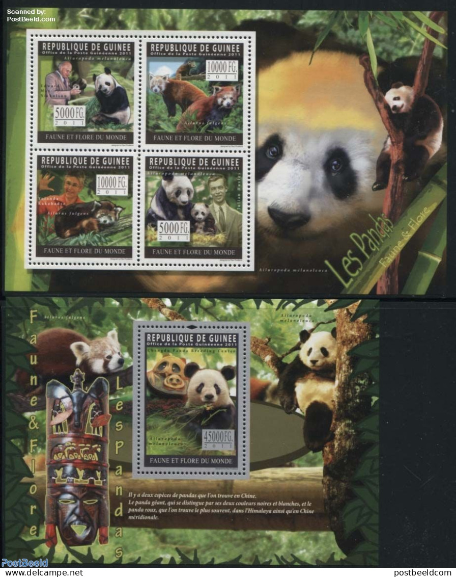 Guinea, Republic 2011 Pandas 2 S/s, Mint NH, Nature - Animals (others & Mixed) - Pandas - Altri & Non Classificati