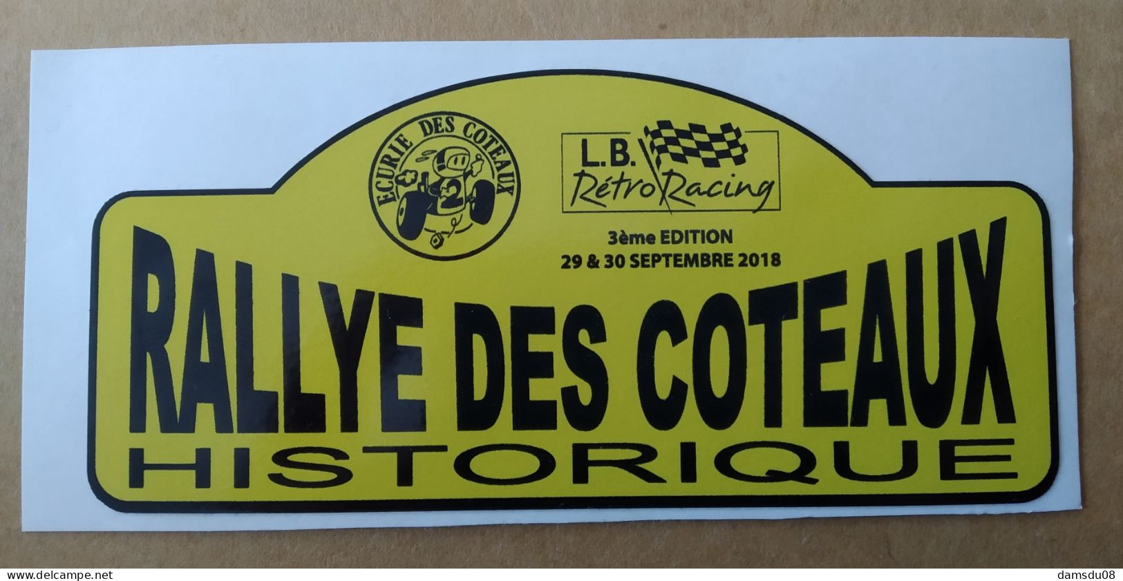 Autocollant Rallye Des Coteaux Historique 3eme Edition 2018 - Autocollants