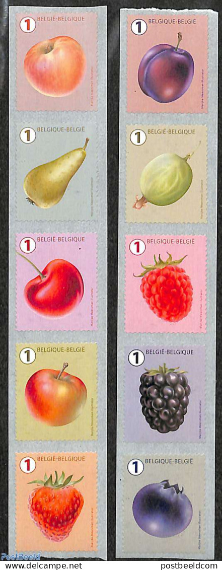 Belgium 2018 Fruits 10v S-a, Mint NH, Nature - Fruit - Unused Stamps