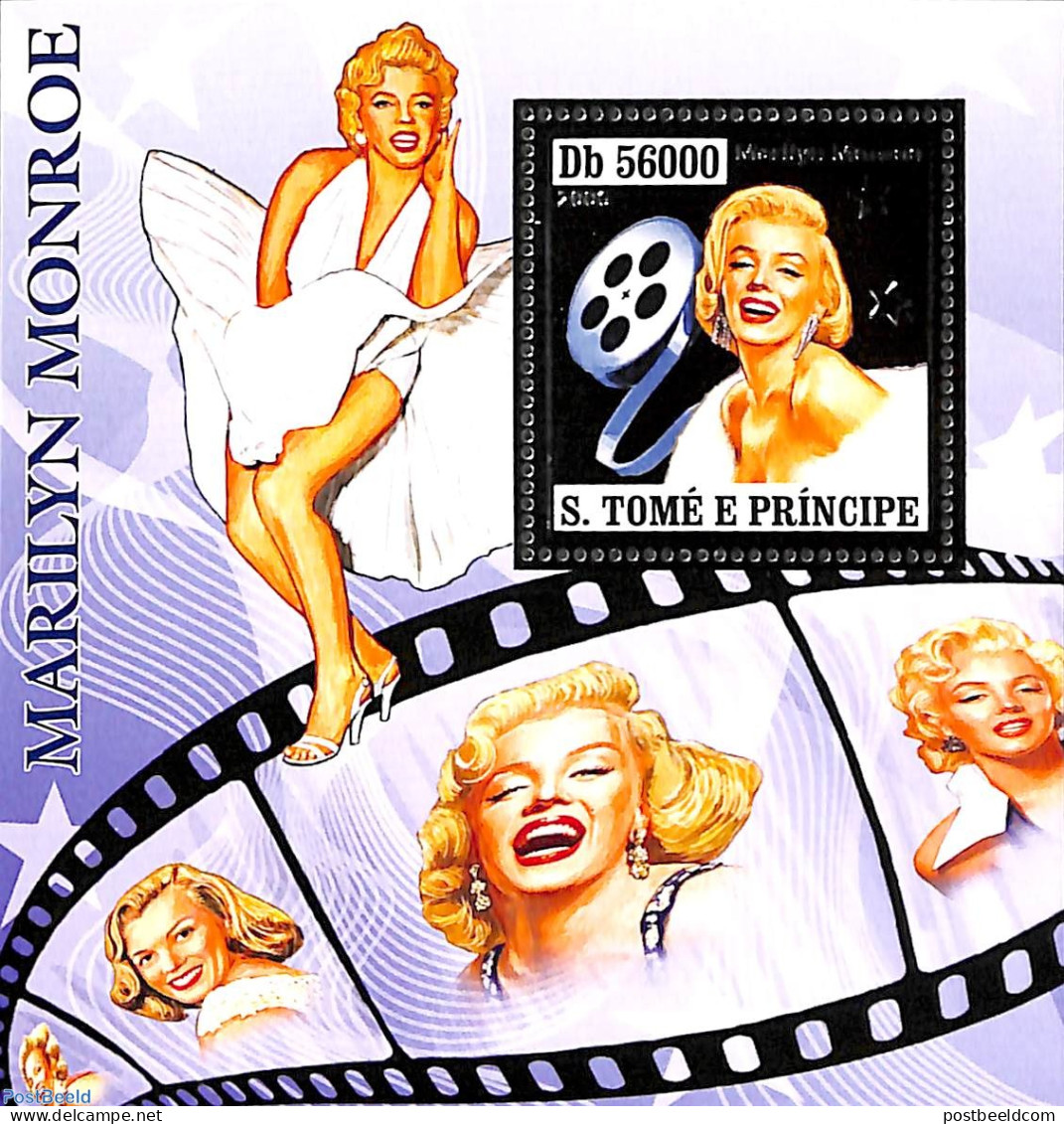 Sao Tome/Principe 2006 Marilyn Monroe S/s, Silver, Mint NH, Performance Art - Marilyn Monroe - Sao Tome And Principe