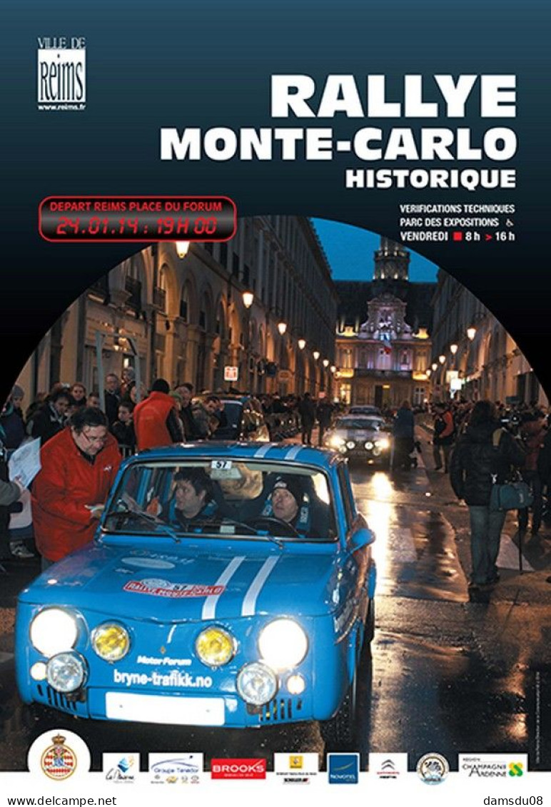 RALLYE MONTE CARLO Historique 2014 Départ Reims Renault 8 - Rallye