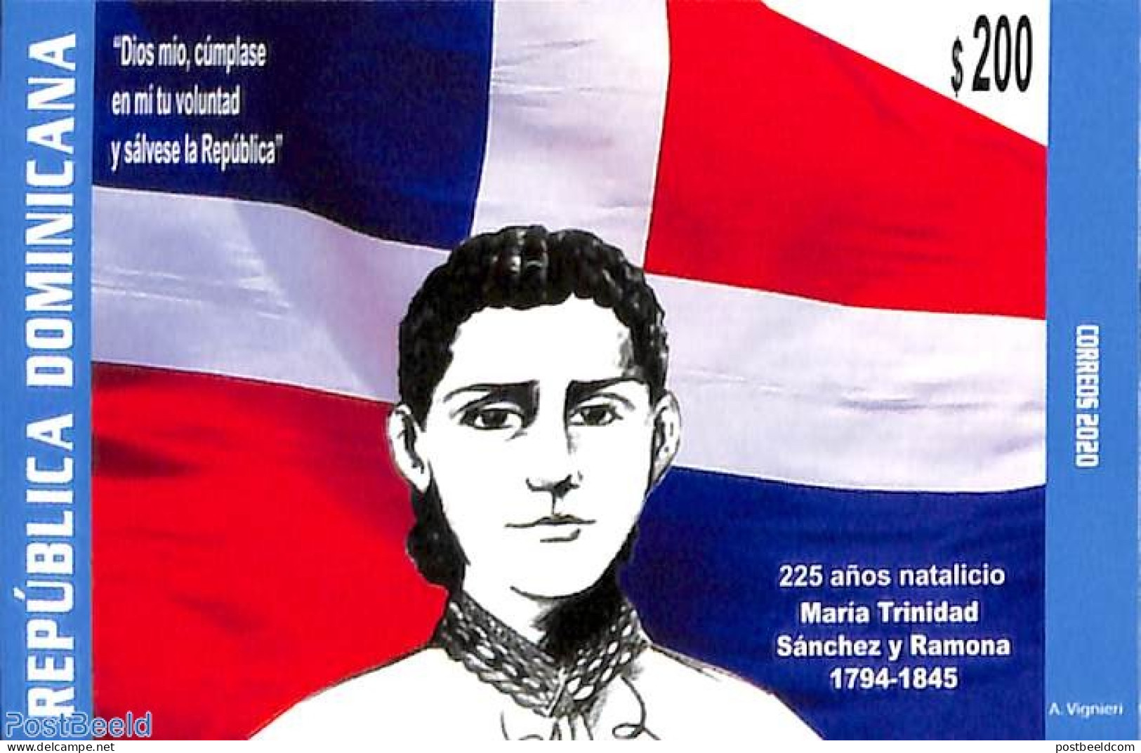 Dominican Republic 2020 Maria Trinidad Sanchez Y Ramona S/s, Mint NH, History - Flags - Altri & Non Classificati