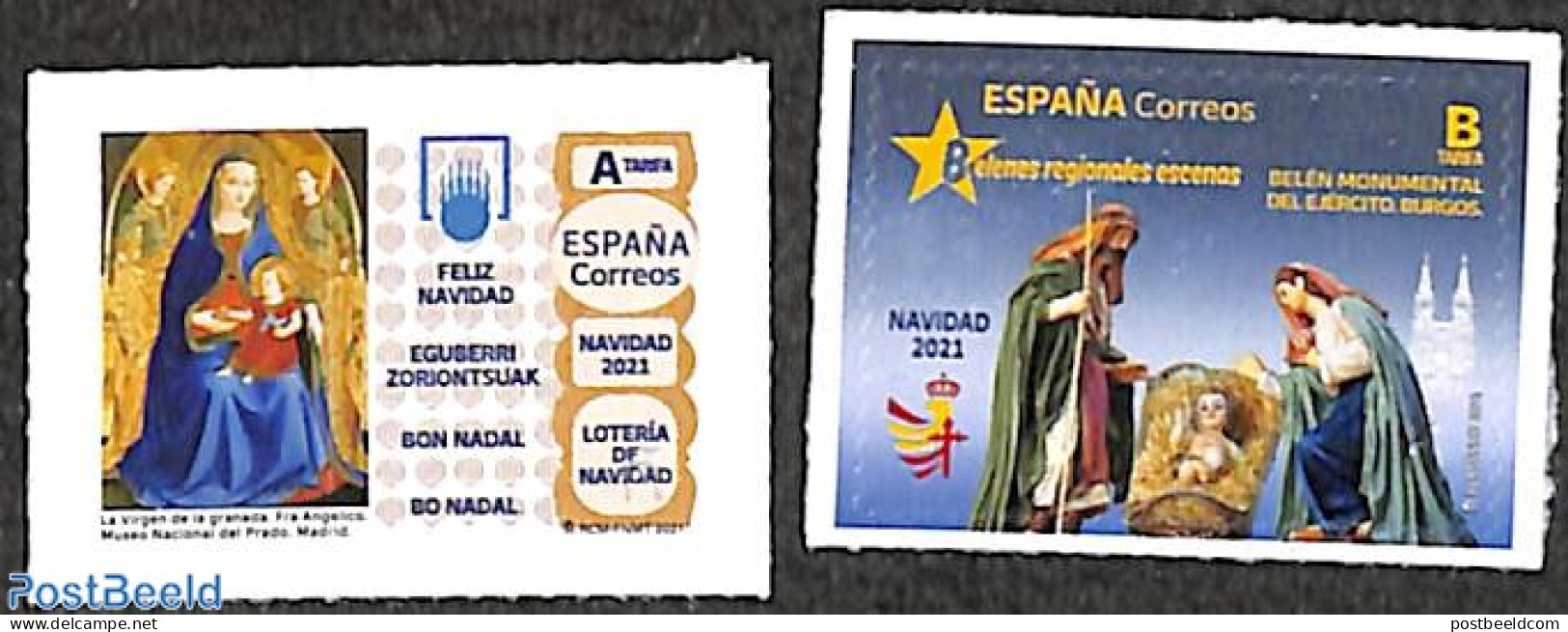 Spain 2021 Christmas 2v S-a, Mint NH, Religion - Christmas - Unused Stamps