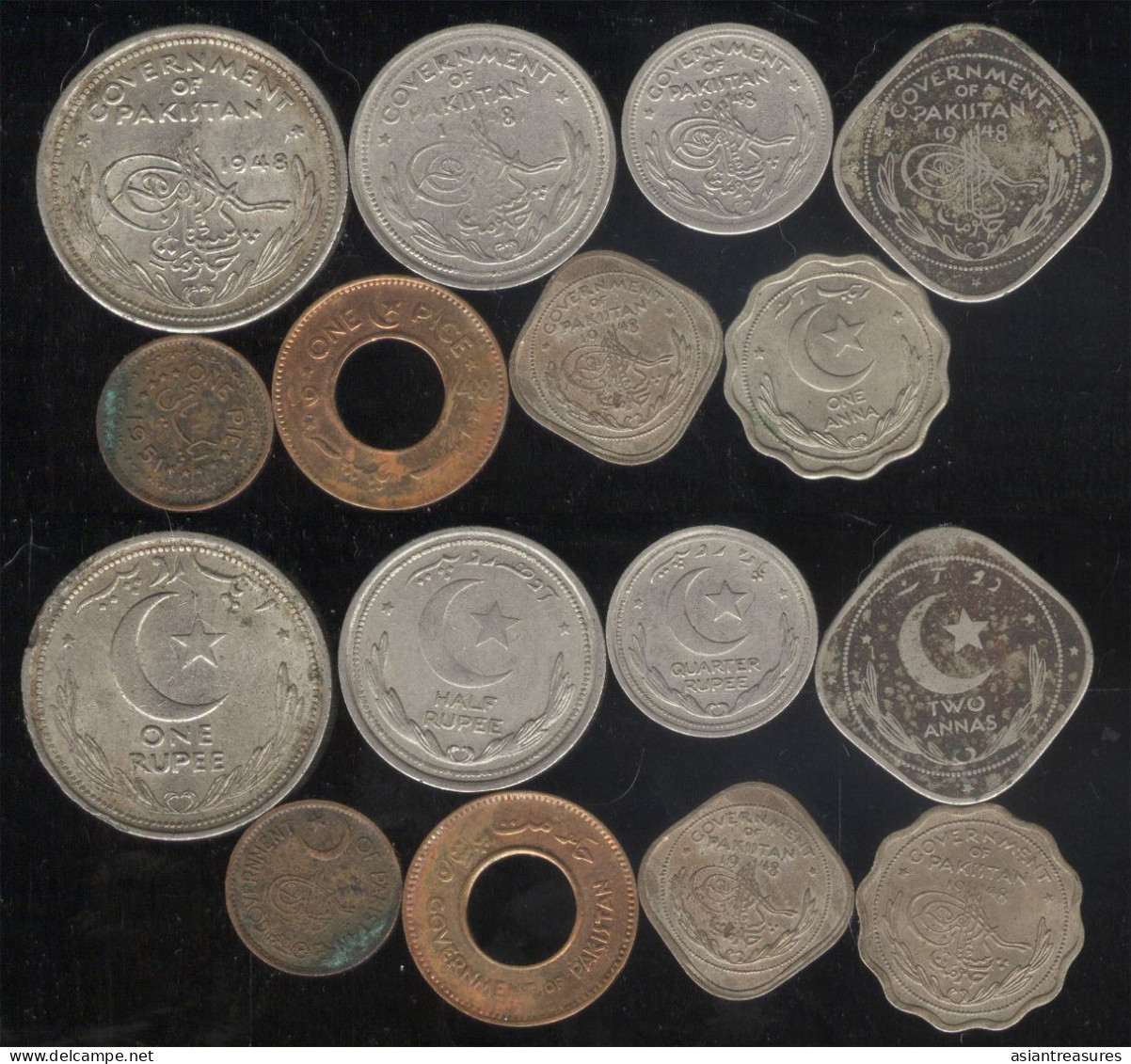 1st Free Pakistan 1948 Coin Set In Nice Condition - Autres – Asie