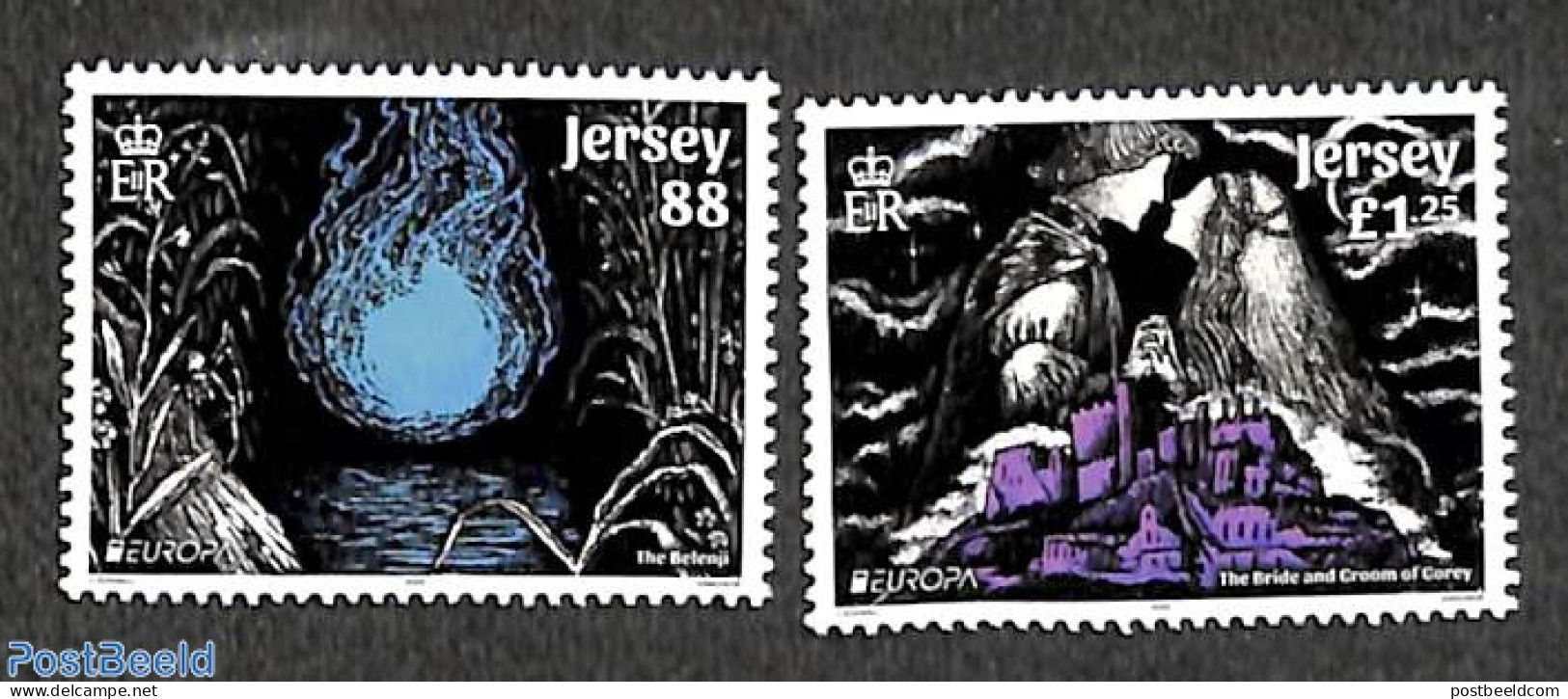 Jersey 2022 Europa, Myths & Legends 2v, Mint NH, History - Europa (cept) - Art - Fairytales - Contes, Fables & Légendes