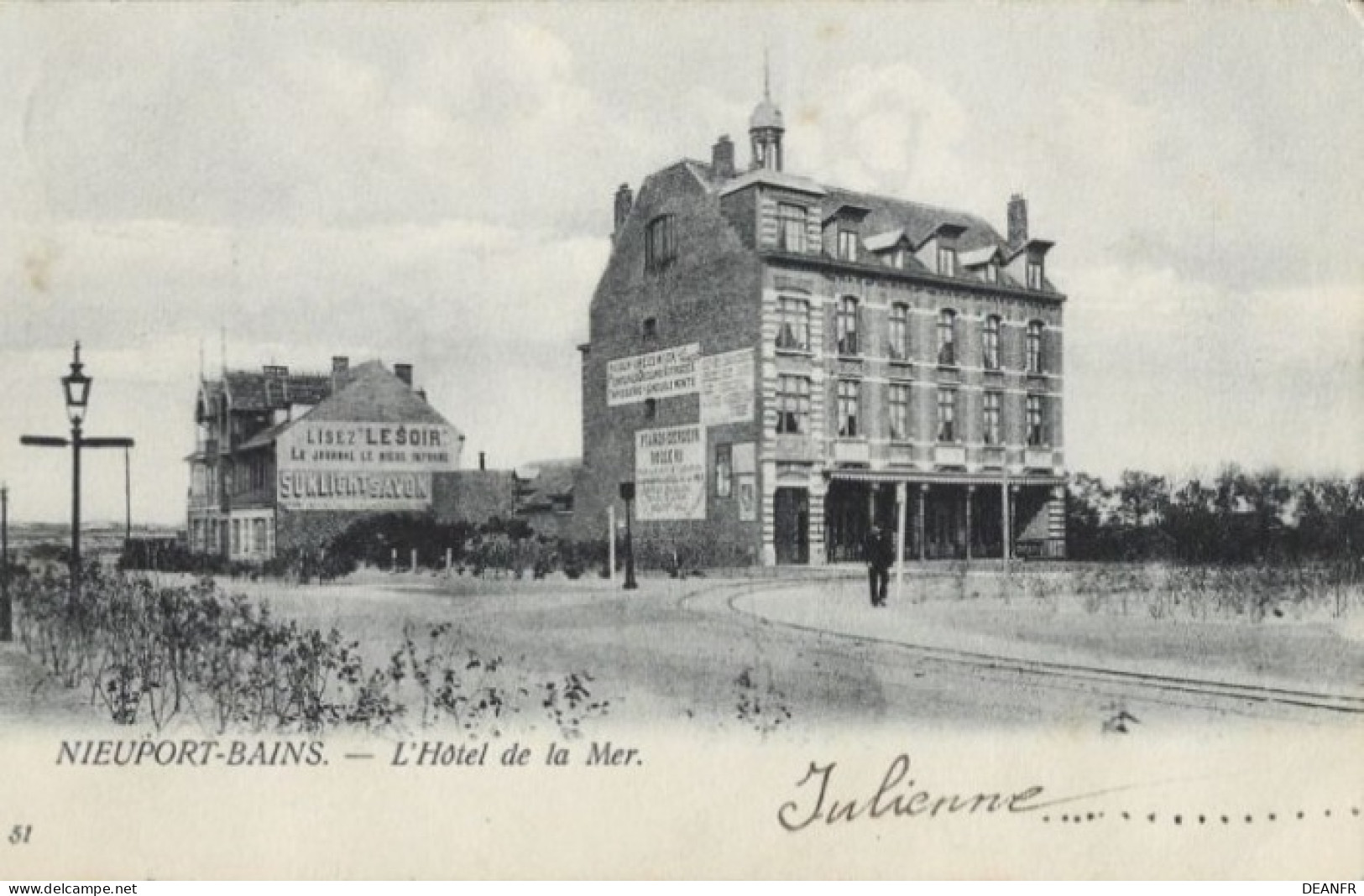 NIEUPORT-BAINS : L' Hôtel De La Mer. Très Belle Carte. - Nieuwpoort