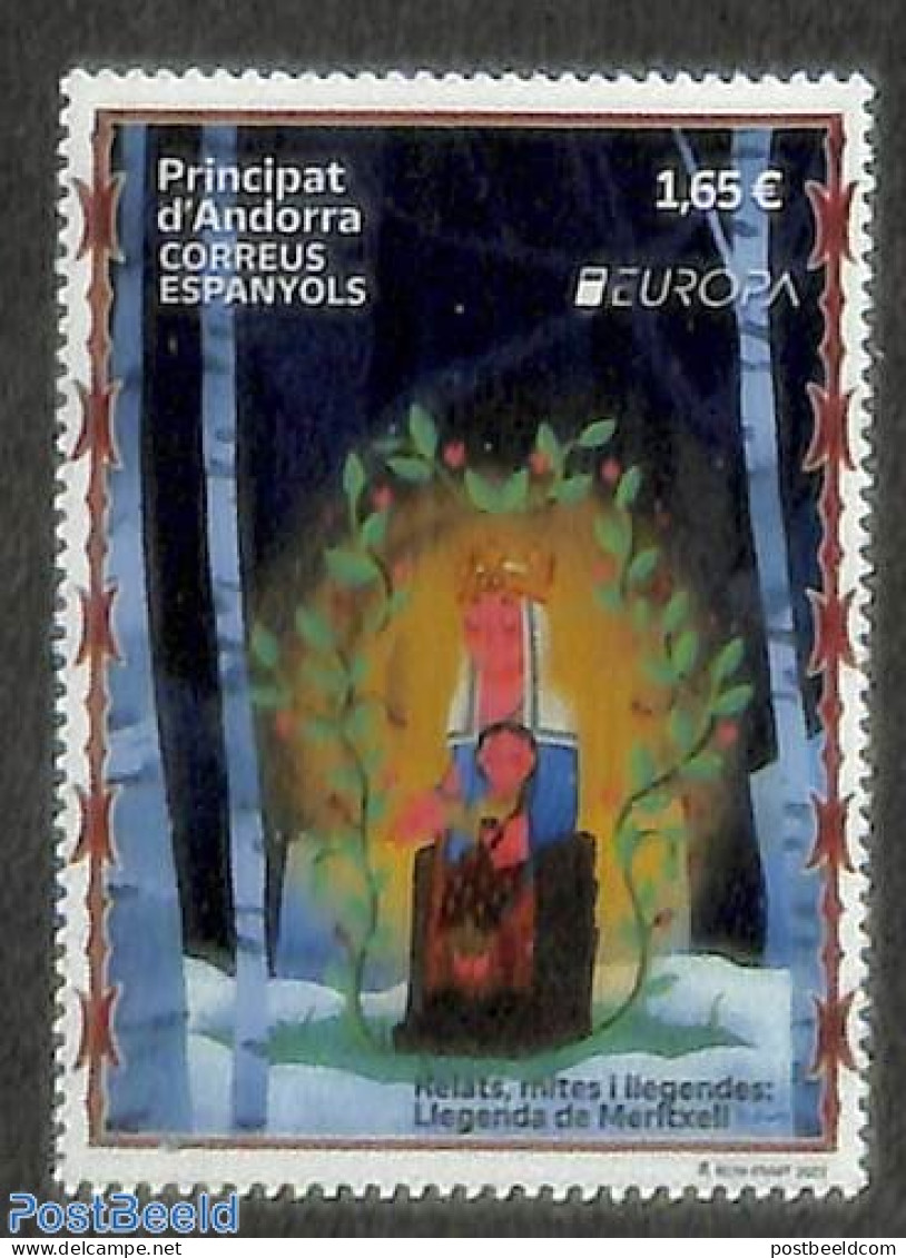 Andorra, Spanish Post 2022 Europa, Myths & Legends 1v, Mint NH, History - Europa (cept) - Art - Fairytales - Unused Stamps