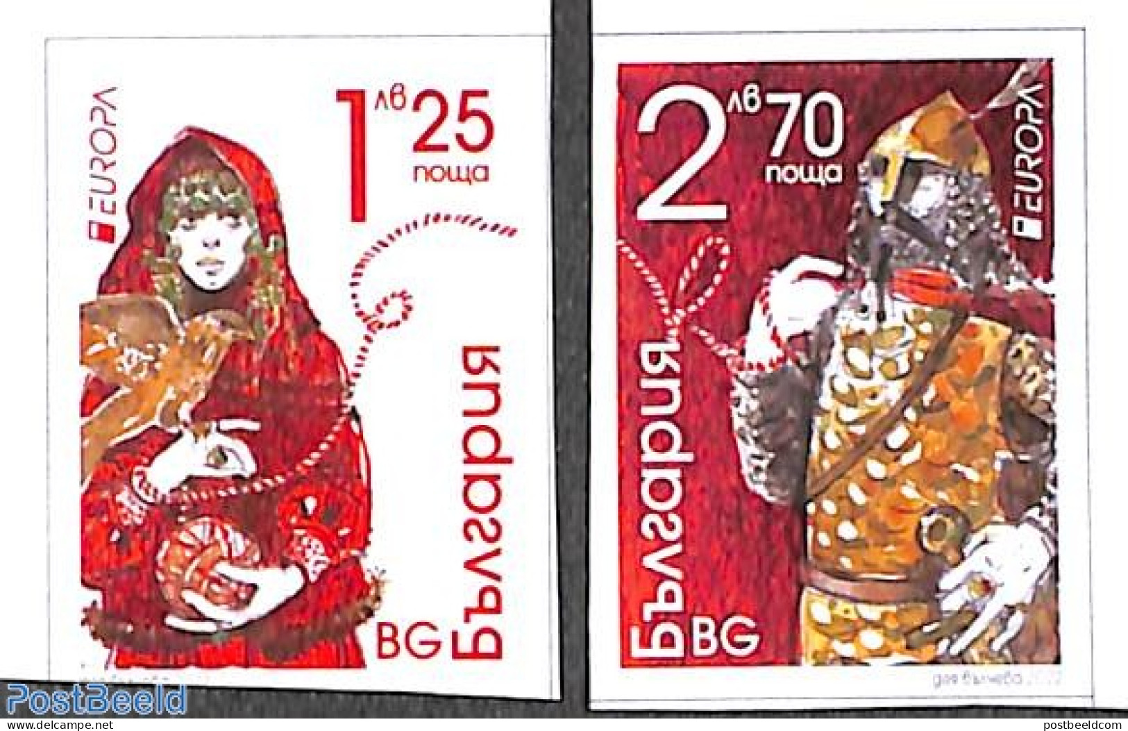 Bulgaria 2022 Europa 2v Imperforated (from Booklet), Mint NH, History - Europa (cept) - Art - Fairytales - Unused Stamps