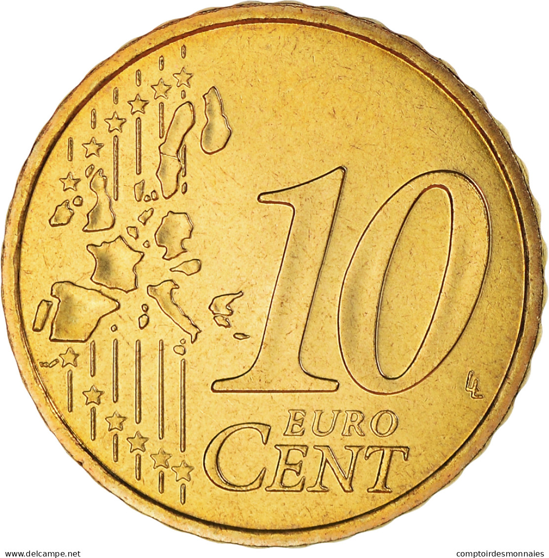 France, 10 Euro Cent, 1999, Paris, BU, FDC, Laiton, KM:1285 - Francia