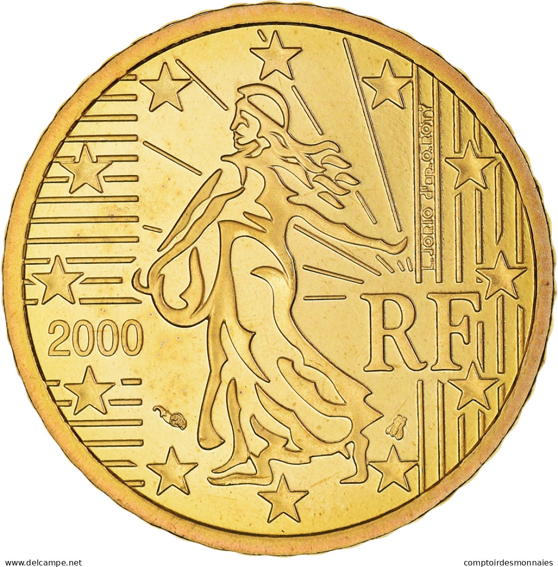 France, 50 Euro Cent, 2000, Paris, Proof / BE, FDC, Laiton, Gadoury:6., KM:1287 - France