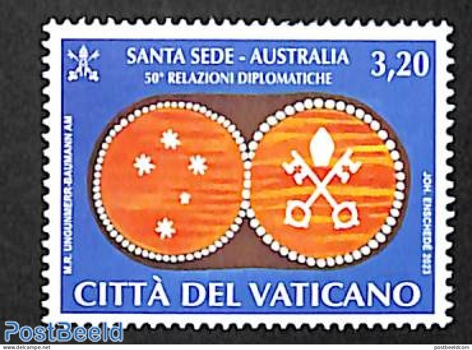 Vatican 2023 Diplomatic Relations With Australia 1v, Mint NH - Neufs