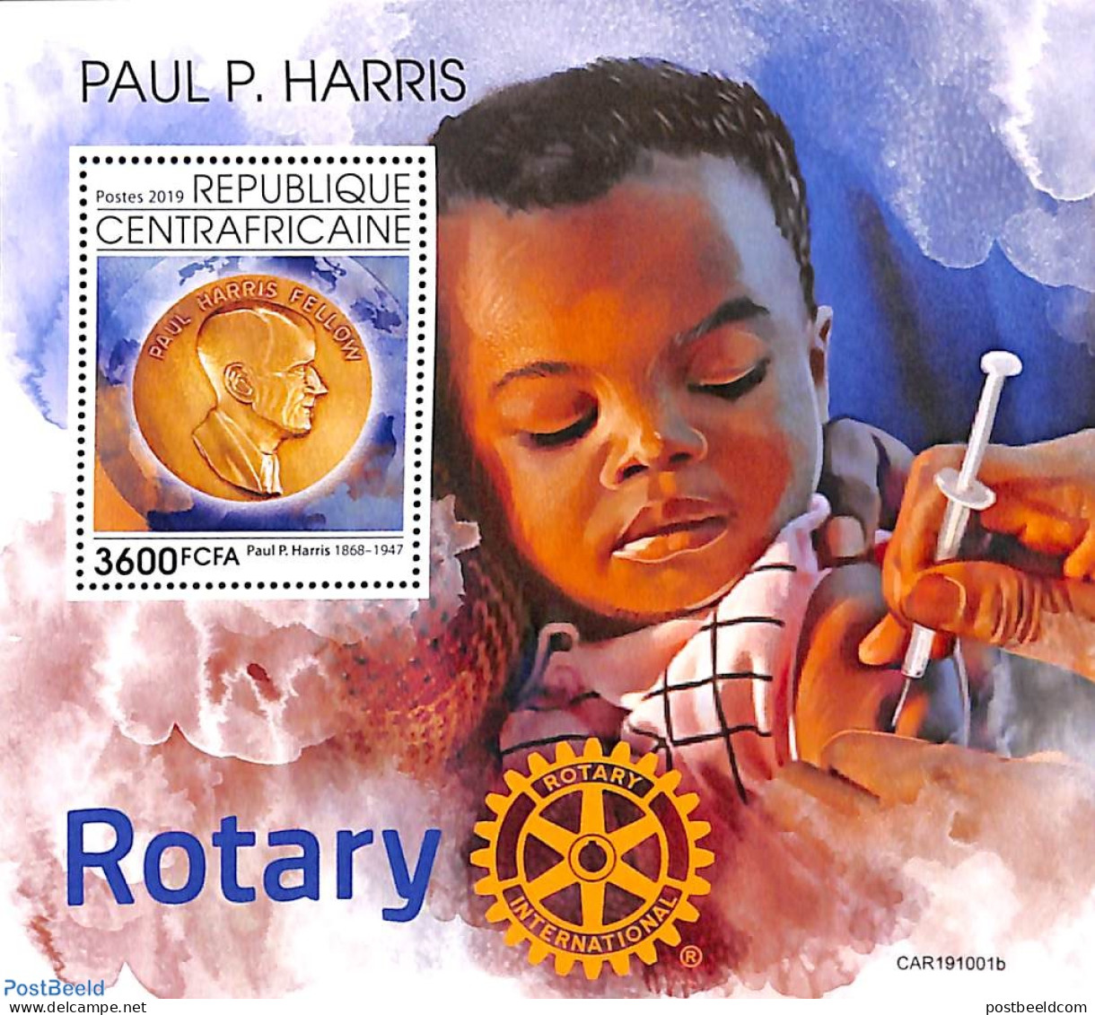 Central Africa 2019 Rotary S/s, Mint NH, Various - Rotary - Rotary, Lions Club