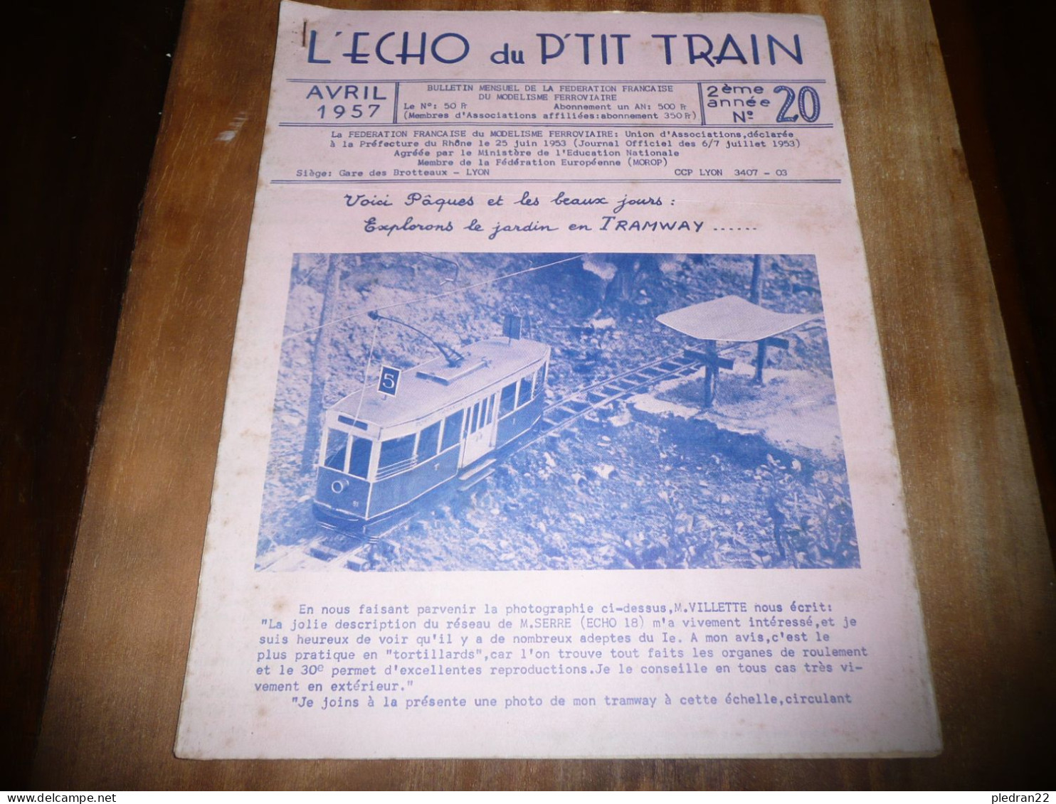 CHEMINS DE FER REVUE L'ECHO DU P'TIT TRAIN N° 20 AVRIL 1957 MODELISME FERROVIAIRE GARE DES BROTTEAUX LYON - Spoorwegen En Trams
