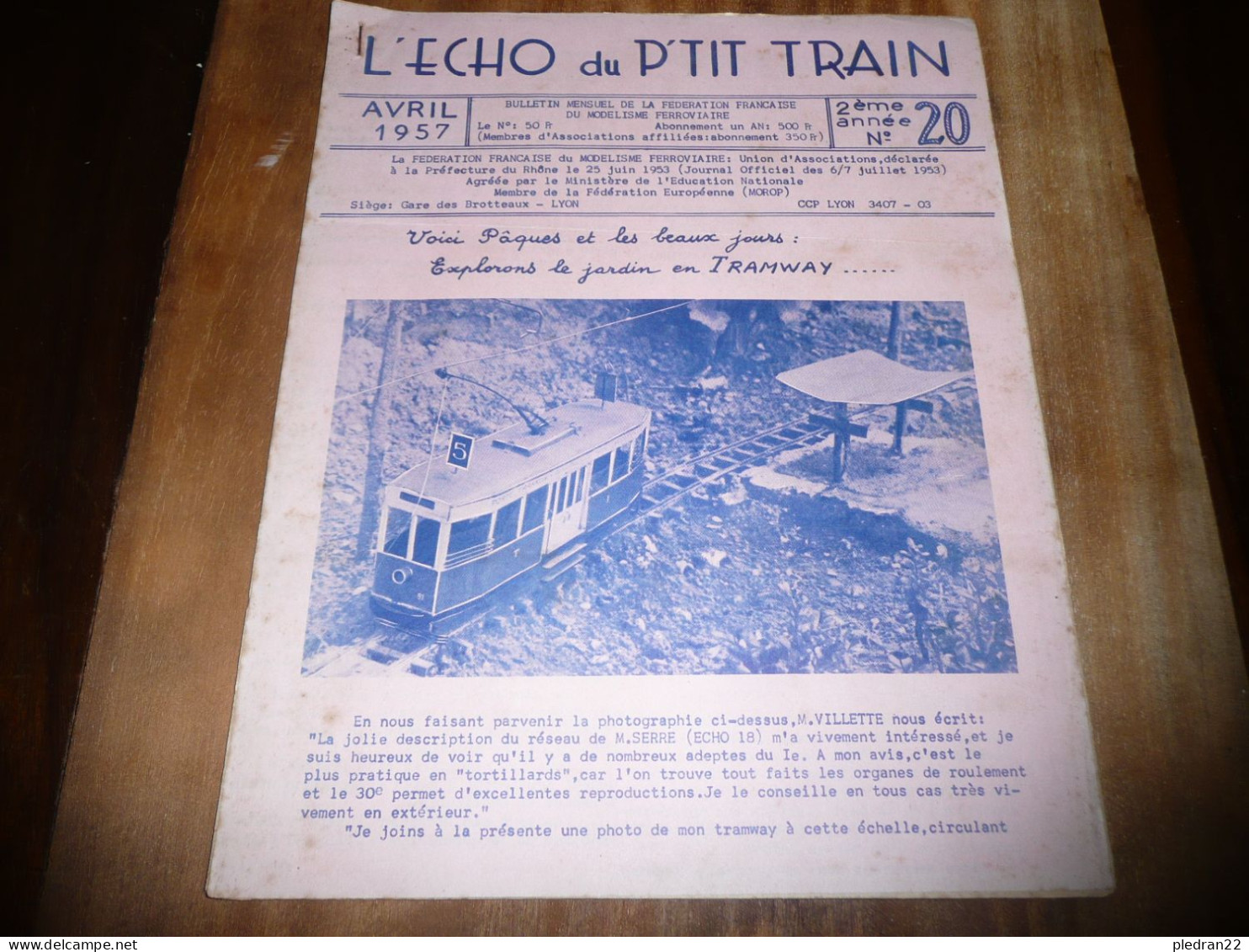 CHEMINS DE FER REVUE L'ECHO DU P'TIT TRAIN N° 20 AVRIL 1957 MODELISME FERROVIAIRE GARE DES BROTTEAUX LYON - Railway & Tramway