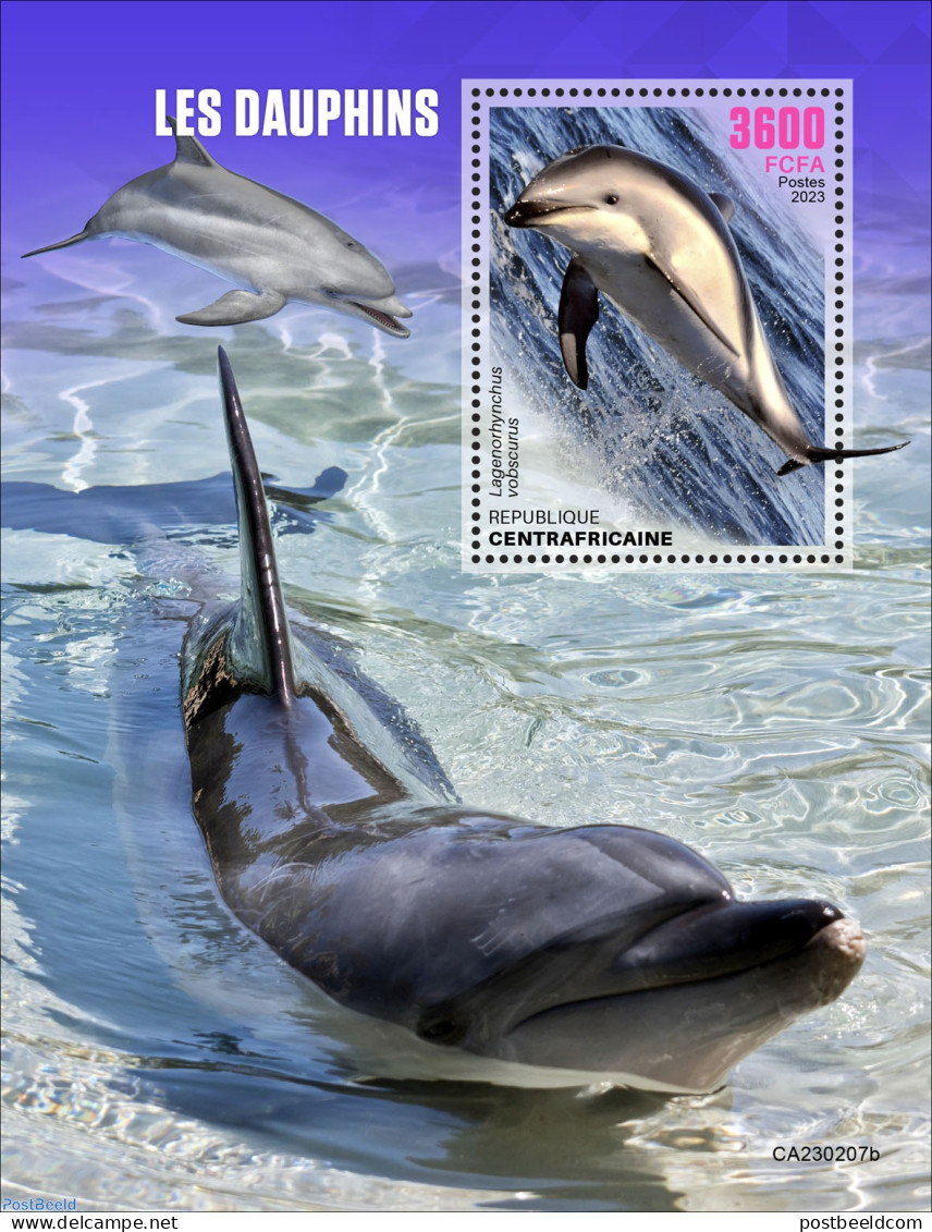 Central Africa 2023 Dolphins, Mint NH, Nature - Sea Mammals - Centrafricaine (République)