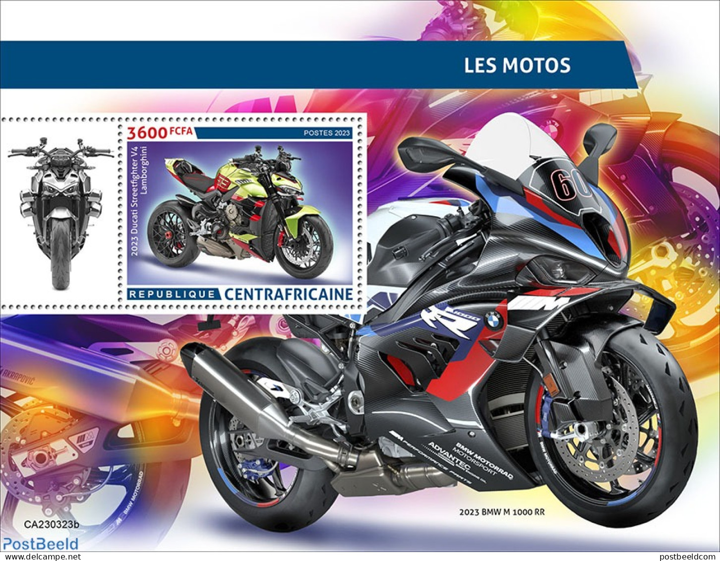 Central Africa 2023 Motorcycles, Mint NH, Transport - Motorcycles - Moto