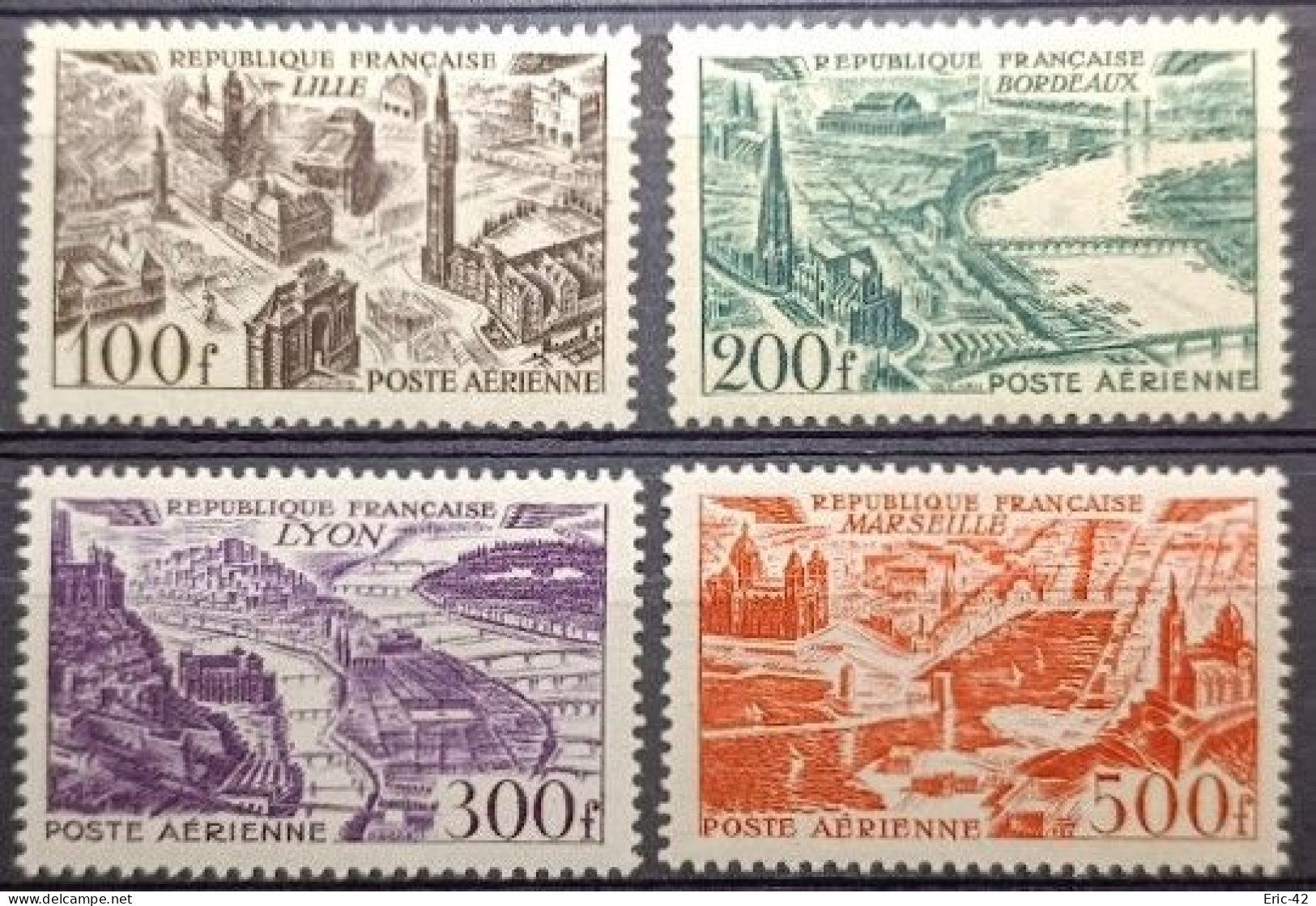 Poste Aérienne N° 24 à 27 Neuf** MNH - Série Des Grandes Villes - Complète 4 Valeurs - - 1927-1959 Neufs