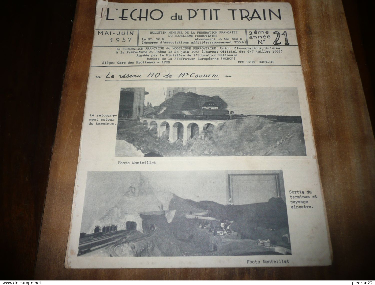 CHEMINS DE FER REVUE L'ECHO DU P'TIT TRAIN N° 21 MAI JUIN 1957 MODELISME FERROVIAIRE GARE DES BROTTEAUX LYON - Railway & Tramway