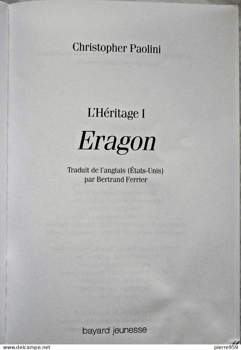 Eragon - L' Héritage - Tome 1 - Christopher Paolini - Fantasy