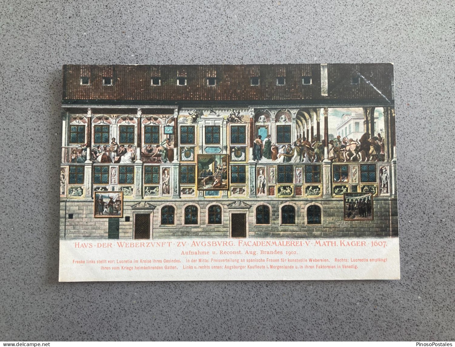 Haus Der Weberzunft Zu Augsburg Facadenmalbrei V Math Kager Carte Postale Postcard - Malerei & Gemälde