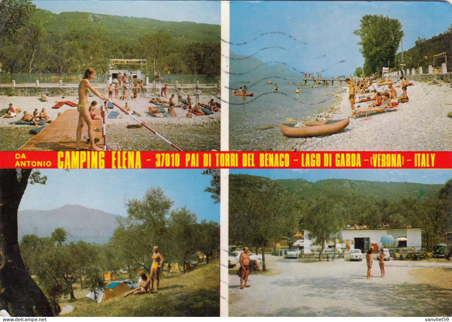 PAI-TORRI DEL BENACO-VERONA-LAGO DI GARDA-CAMPING =ELENA= CARTOLINA VERA FOTOGRAFIA  VIAGGIATA IL 22-3-1969 - Verona