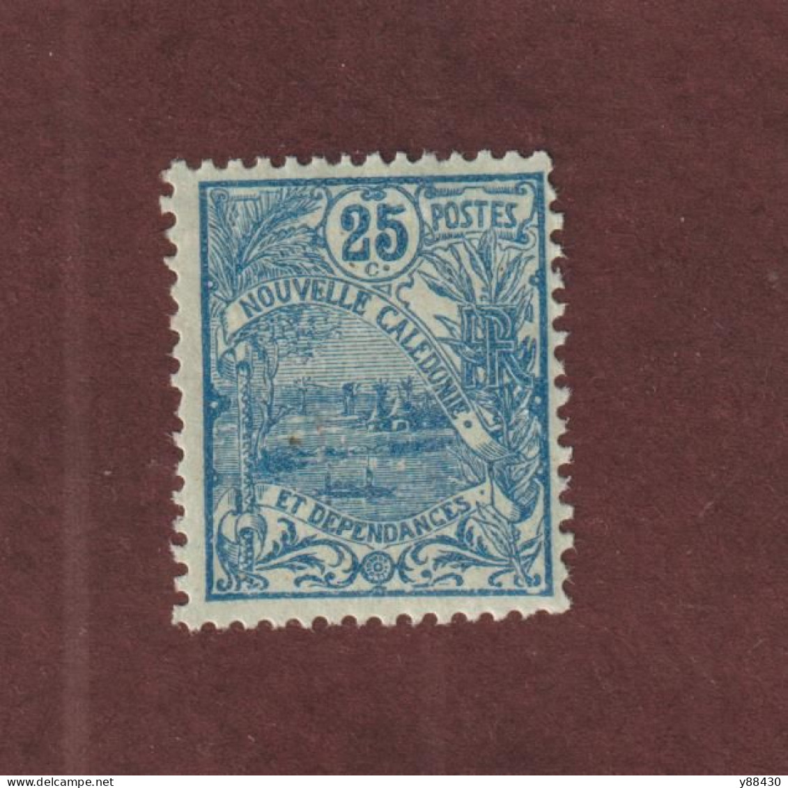 NOUVELLE CALÉDONIE  -  95 De 1905/1907 - Neuf *  - 25c. Bleu Sur Verdâtre - 2 Scan - Neufs