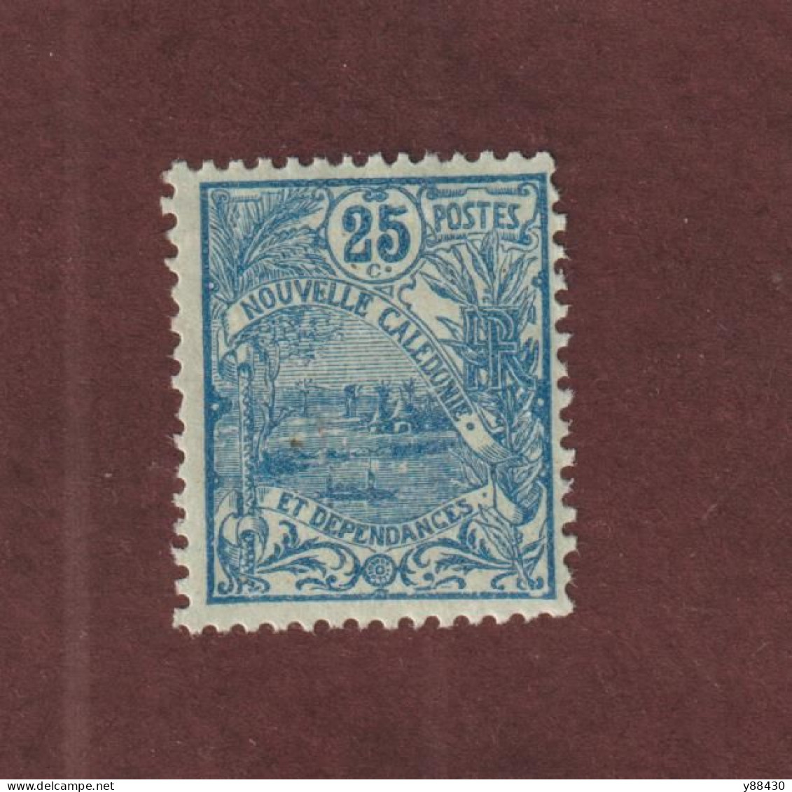 NOUVELLE CALÉDONIE  -  95 De 1905/1907 - Neuf *  - 25c. Bleu Sur Verdâtre - 2 Scan - Unused Stamps