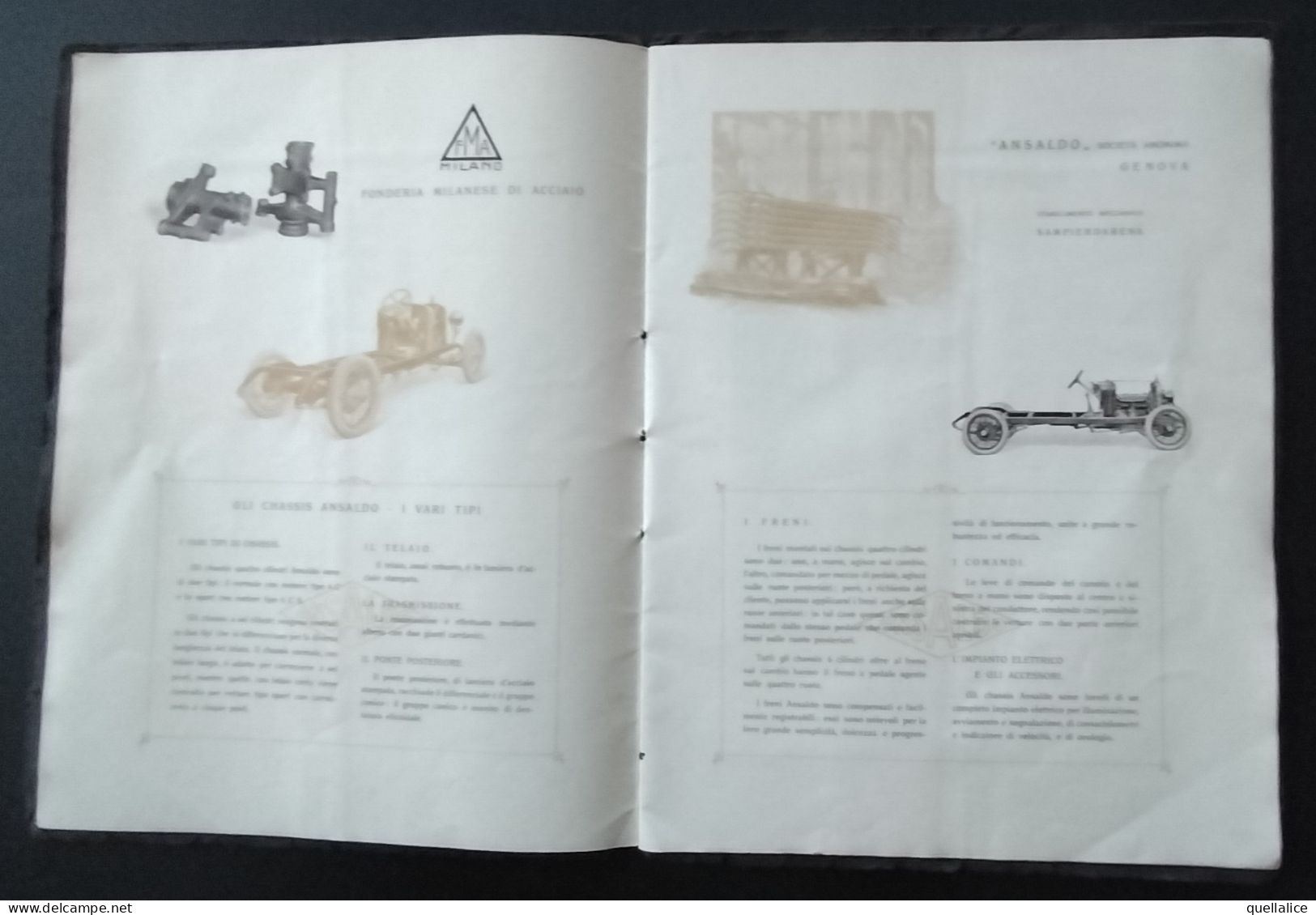 03940"ANSALDO-TORINO-CATALOGO PRESENT.NE DITTE CHE HANNO COOP.TO ALLA COSRUZ.NE DELLE NS AUTO-LISTINO PREZZI 1924" ORIG.