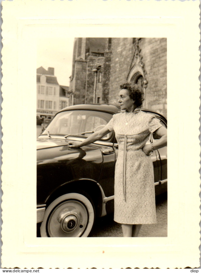 Photographie Photo Vintage Snapshot Amateur Automobile Voiture Locmin&eacute; 56 - Coches