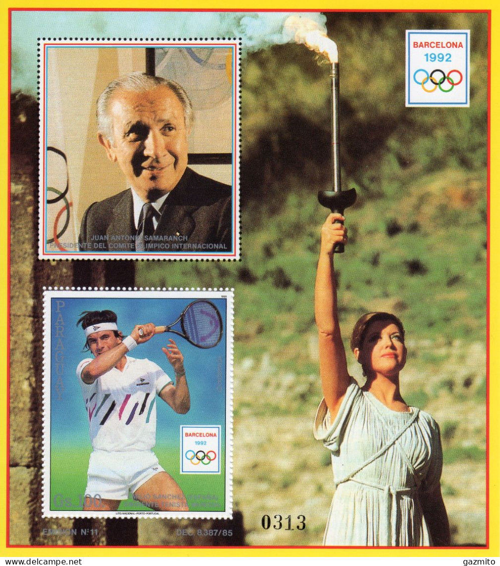 Paraguay 1989, Olympic Games In Barcellona, Tennis, BF - Tennis