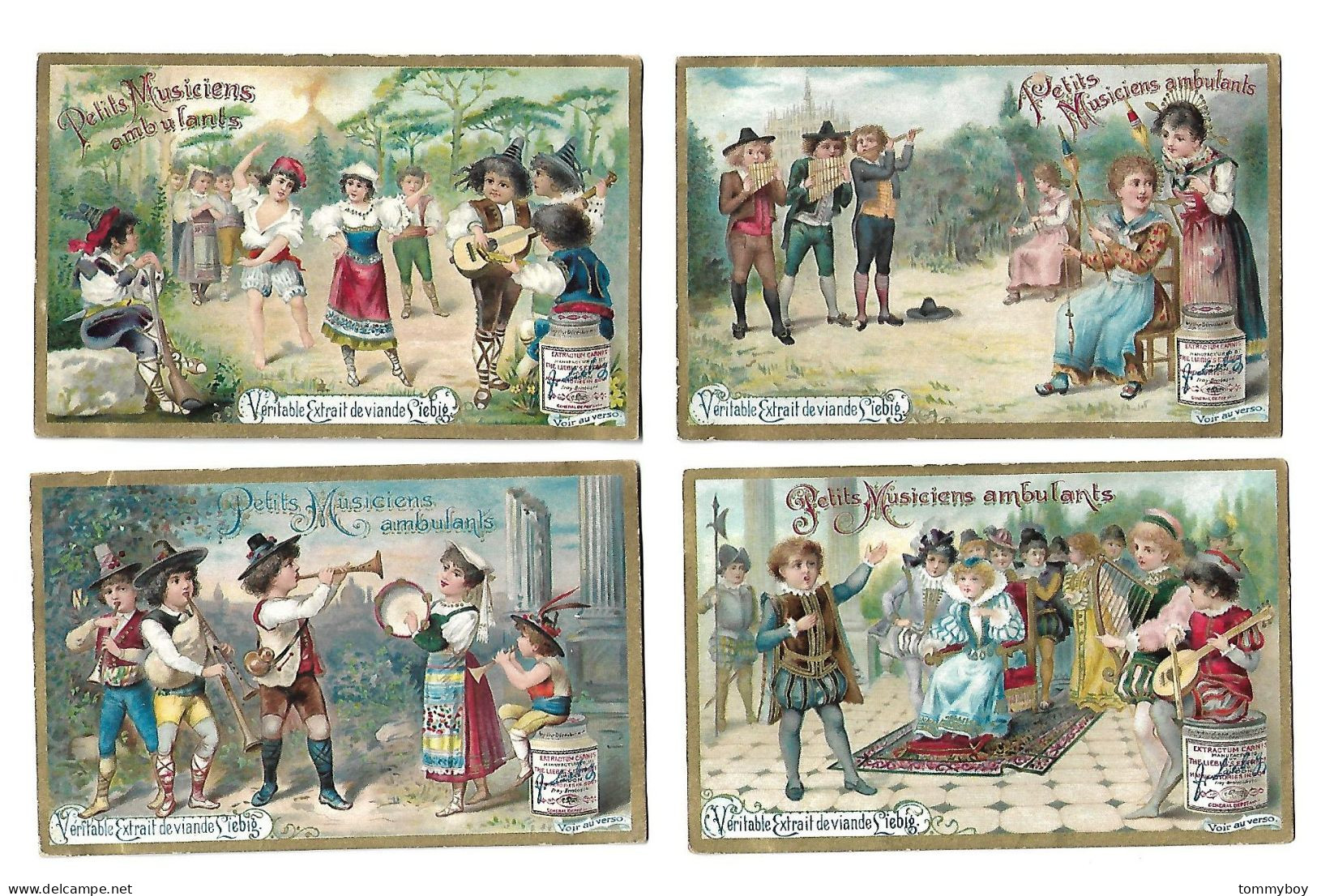 S 497, Liebig 6 Cards, Petits Musiciens Ambulants  (one Card Has A Hidden Tear In Backside) (ref B10) - Liebig