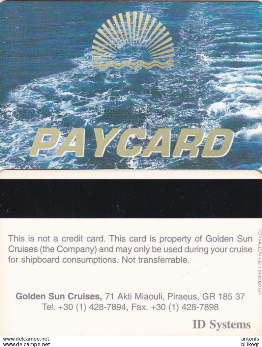GREECE - Golden Sun Cruises Paycard(reverse Perivallon At Right), Unused - Cartes D'hotel