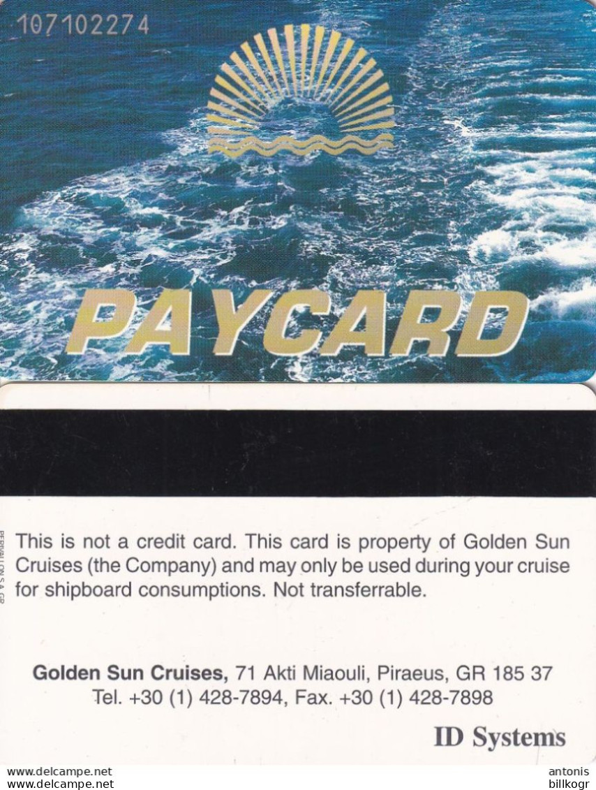 GREECE - Golden Sun Cruises Paycard(reverse Perivallon At Left), Unused - Cartes D'hotel